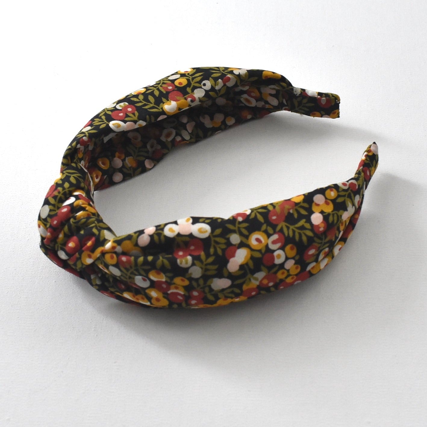 Classic Knot Alice Headband - Liberty of London Wiltshire Berry Print In Red and Burnt Yellow