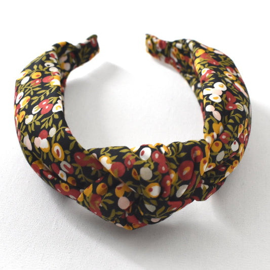 Classic Knot Alice Headband - Liberty of London Wiltshire Berry Print In Red and Burnt Yellow