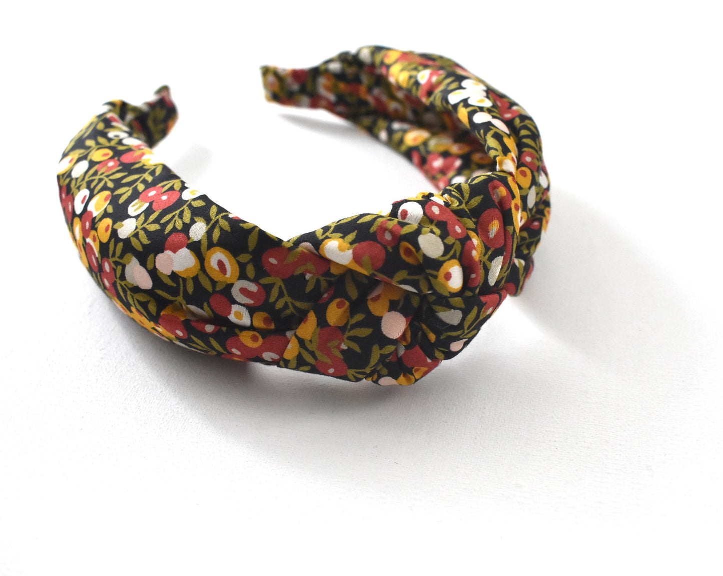 Classic Knot Alice Headband - Liberty of London Wiltshire Berry Print In Red and Burnt Yellow