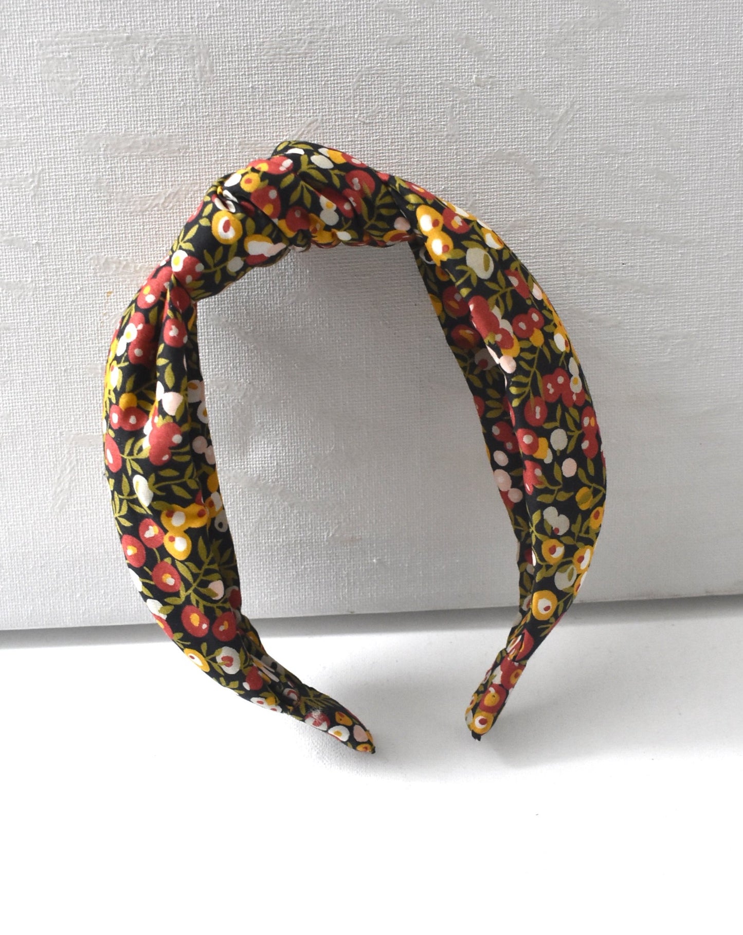 Classic Knot Alice Headband - Liberty of London Wiltshire Berry Print In Red and Burnt Yellow