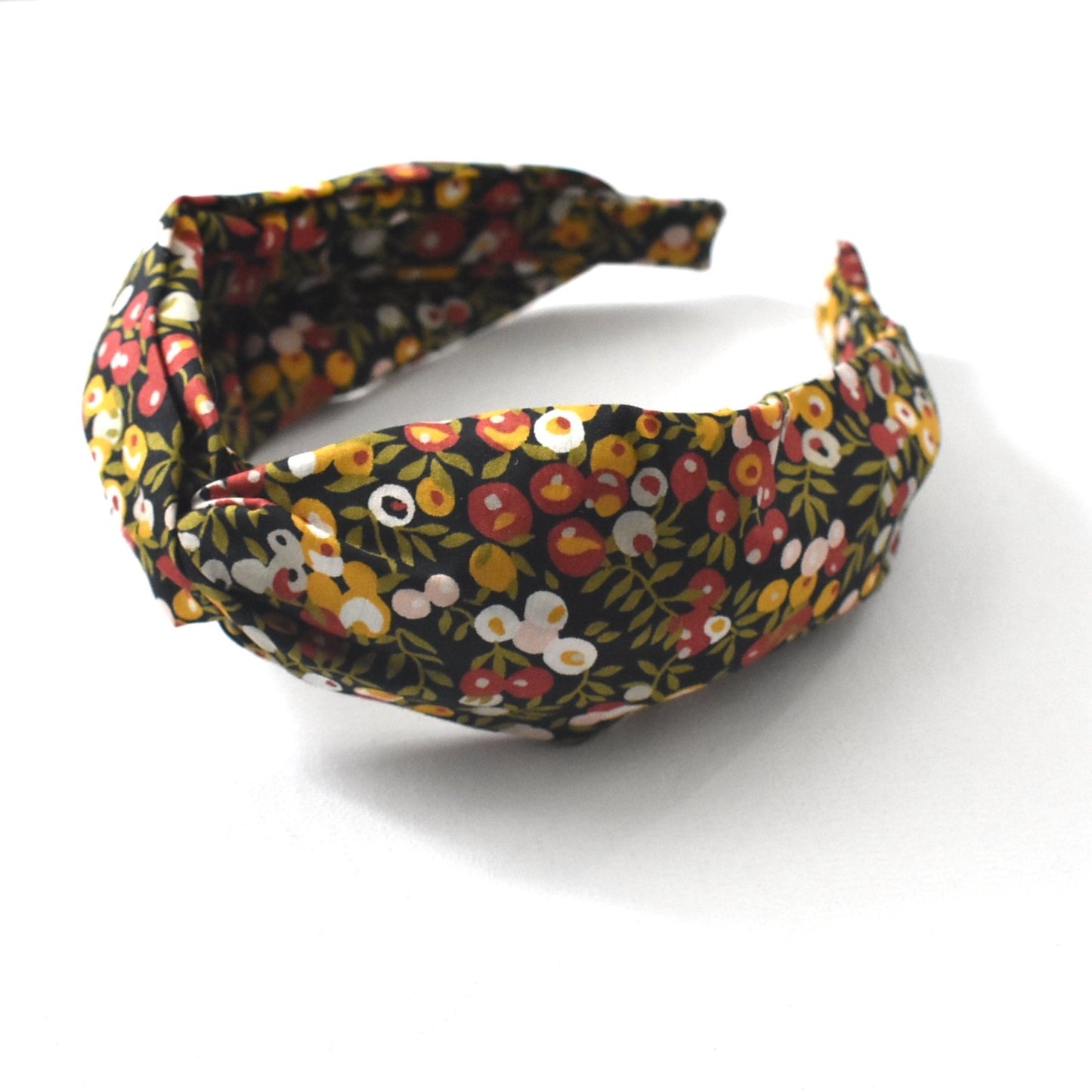 Twisted Alice Headband - Liberty of London Wiltshire Berry Print In Red and Burnt Yellow