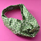 Ladies Twisted Turban hairband and neck scarf - Liberty of London Xanthe Sunbeam Green - Silk & Lawn