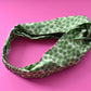 Ladies Twisted Turban hairband and neck scarf - Liberty of London Xanthe Sunbeam Green - Silk & Lawn