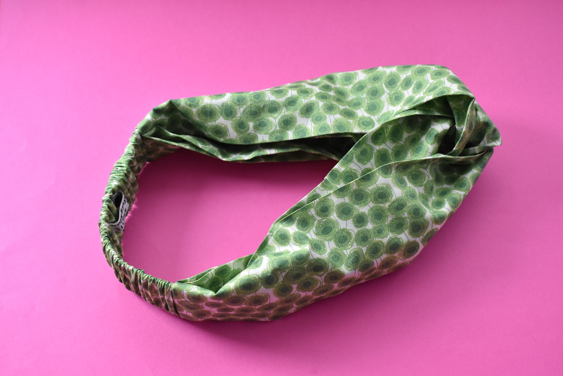 Ladies Twisted Turban hairband and neck scarf - Liberty of London Xanthe Sunbeam Green - Silk & Lawn