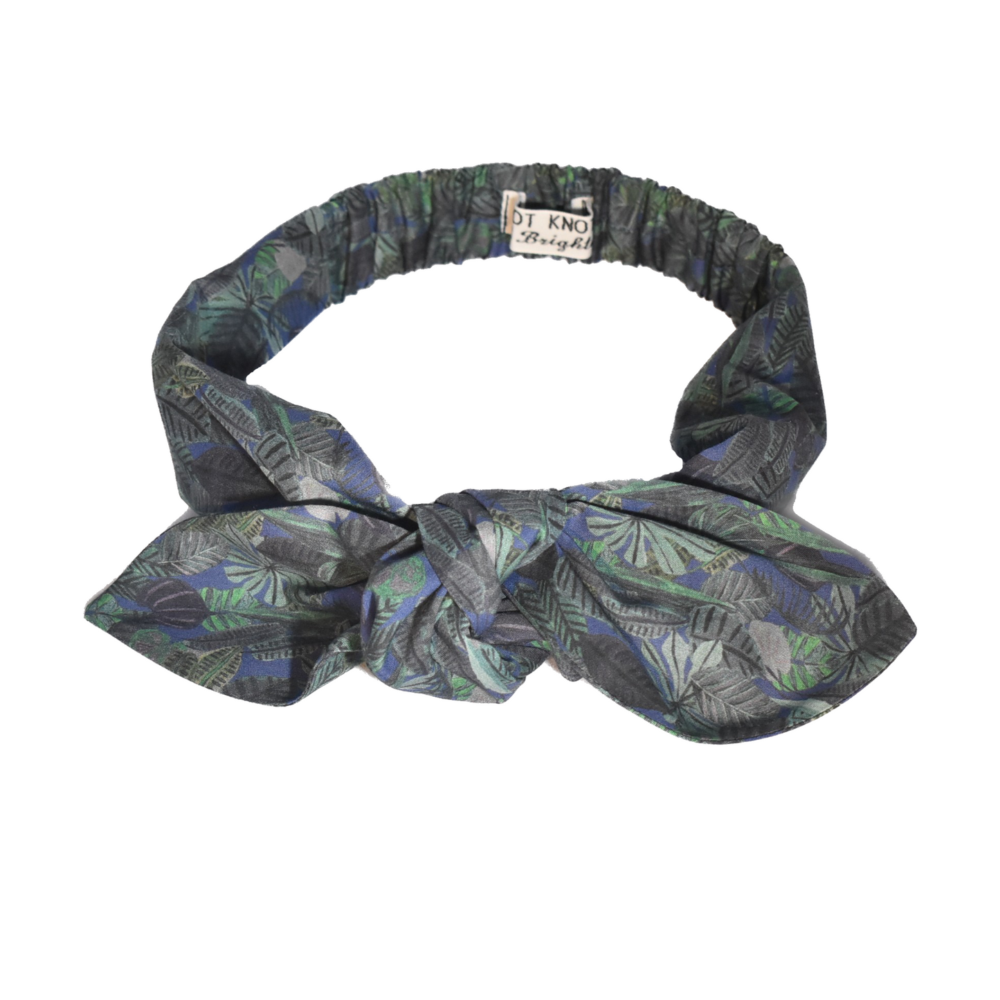 Ladies Knot Tie hairband - Liberty of London Chaparrel - Navy and Green Fern Print