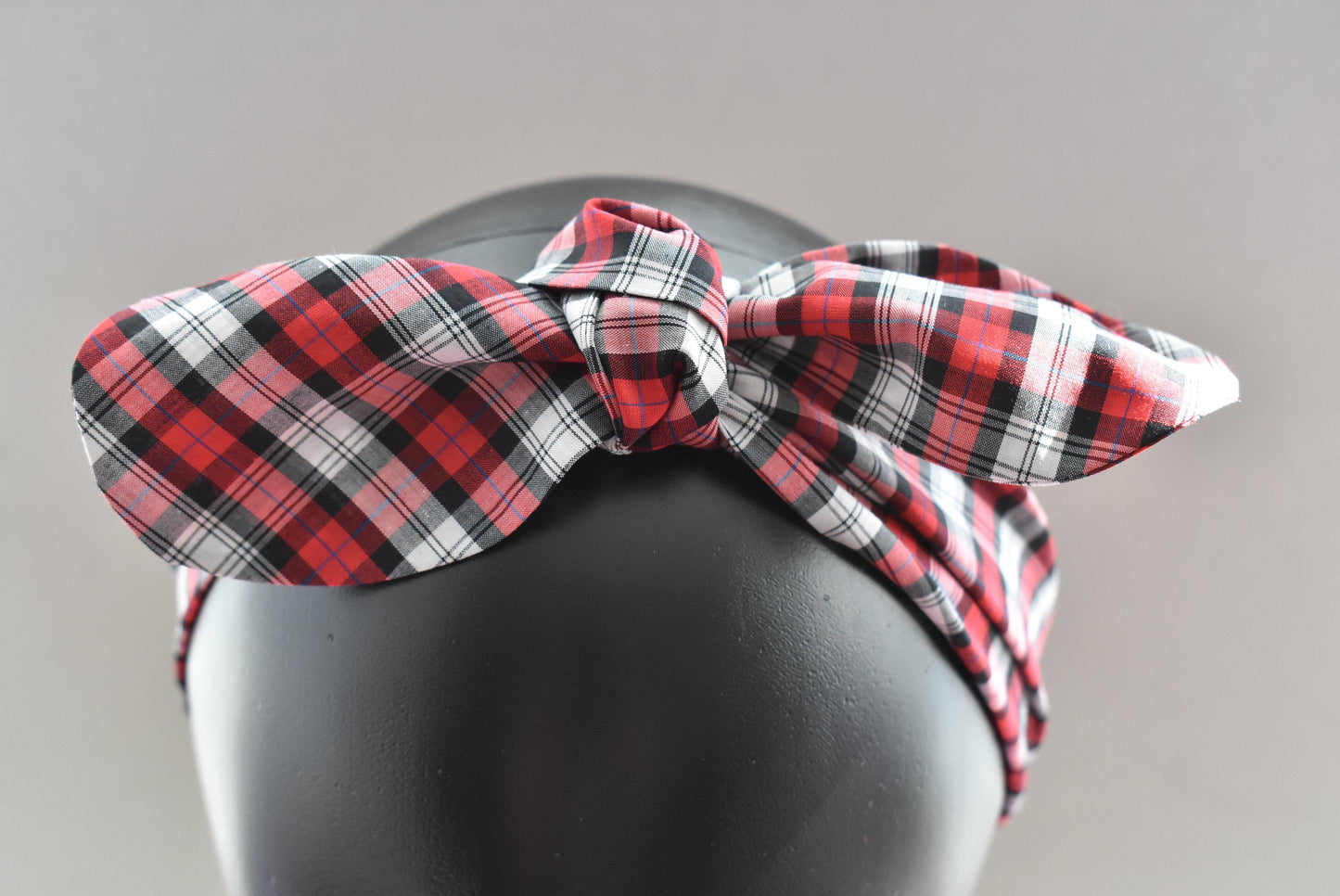 Ladies Knot hairband - Liberty of London Red and Black Tartan