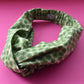 Ladies Twisted Turban hairband and neck scarf - Liberty of London Xanthe Sunbeam Green - Silk & Lawn