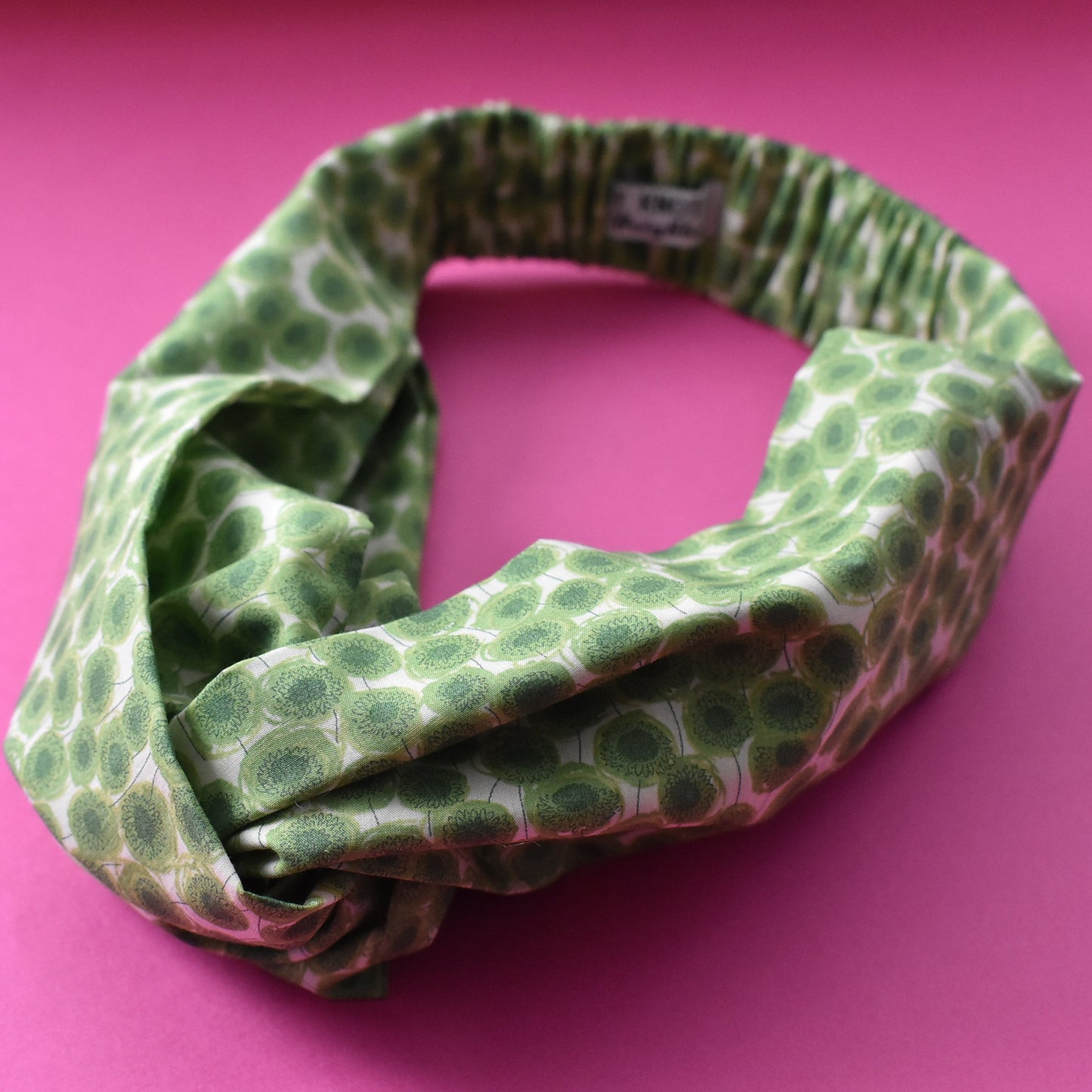 Ladies Twisted Turban hairband and neck scarf - Liberty of London Xanthe Sunbeam Green - Silk & Lawn