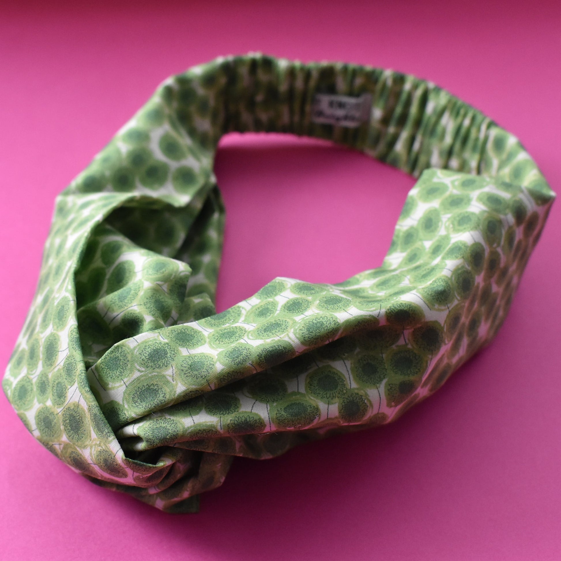 Ladies Twisted Turban hairband and neck scarf - Liberty of London Xanthe Sunbeam Green - Silk & Lawn