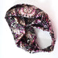 Twisted Turban hairband in Liberty of London Kaleidoscope in pink 100% Tana Lawn cotton - Silk & Lawn