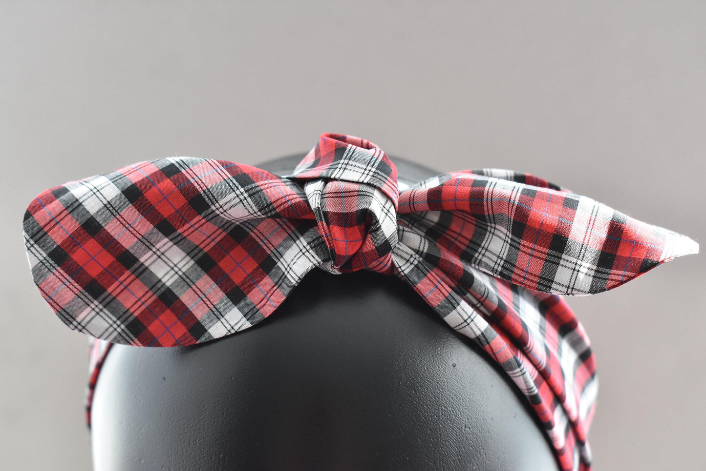Ladies Knot hairband - Liberty of London Red and Black Tartan