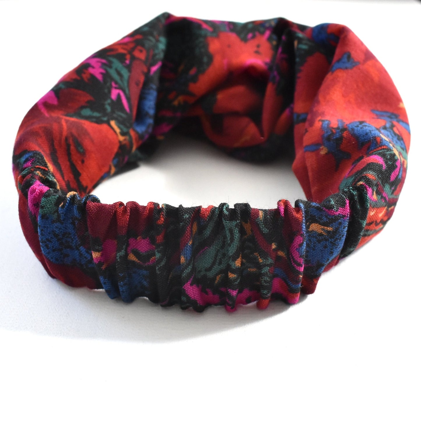 Twisted Turban hairband - Bright Abstract Floral - in Vintage Liberty of London Varuna wool