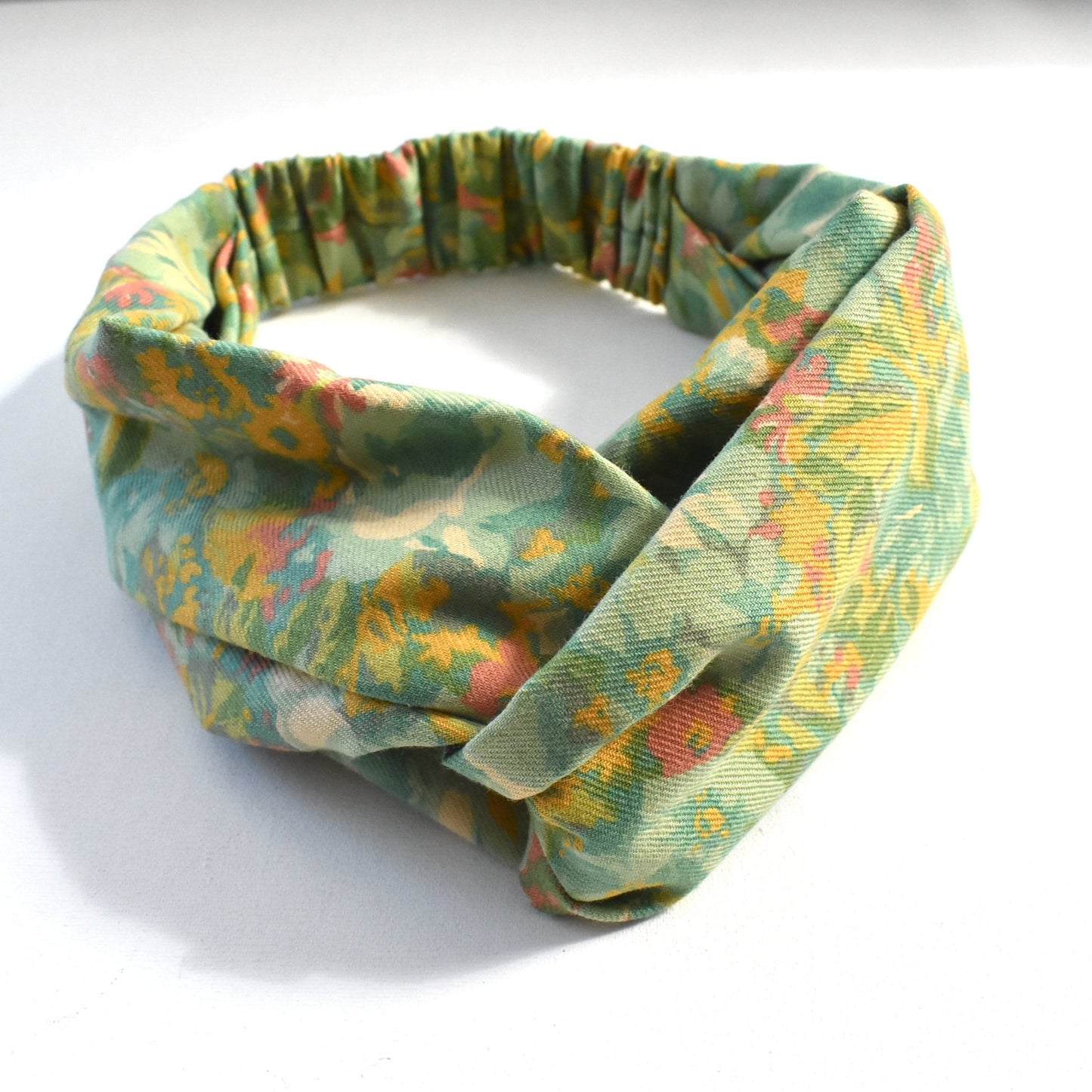 Twisted Turban hairband - Clydella Green Floral - in Vintage Liberty of London Lantana