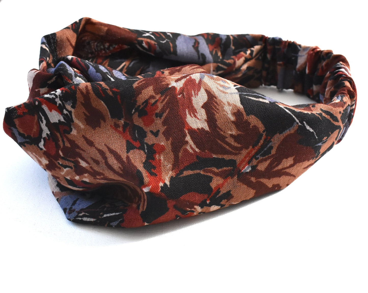 Twisted Turban hairband - Winter Blue Floral - in Vintage Liberty of London Varuna wool