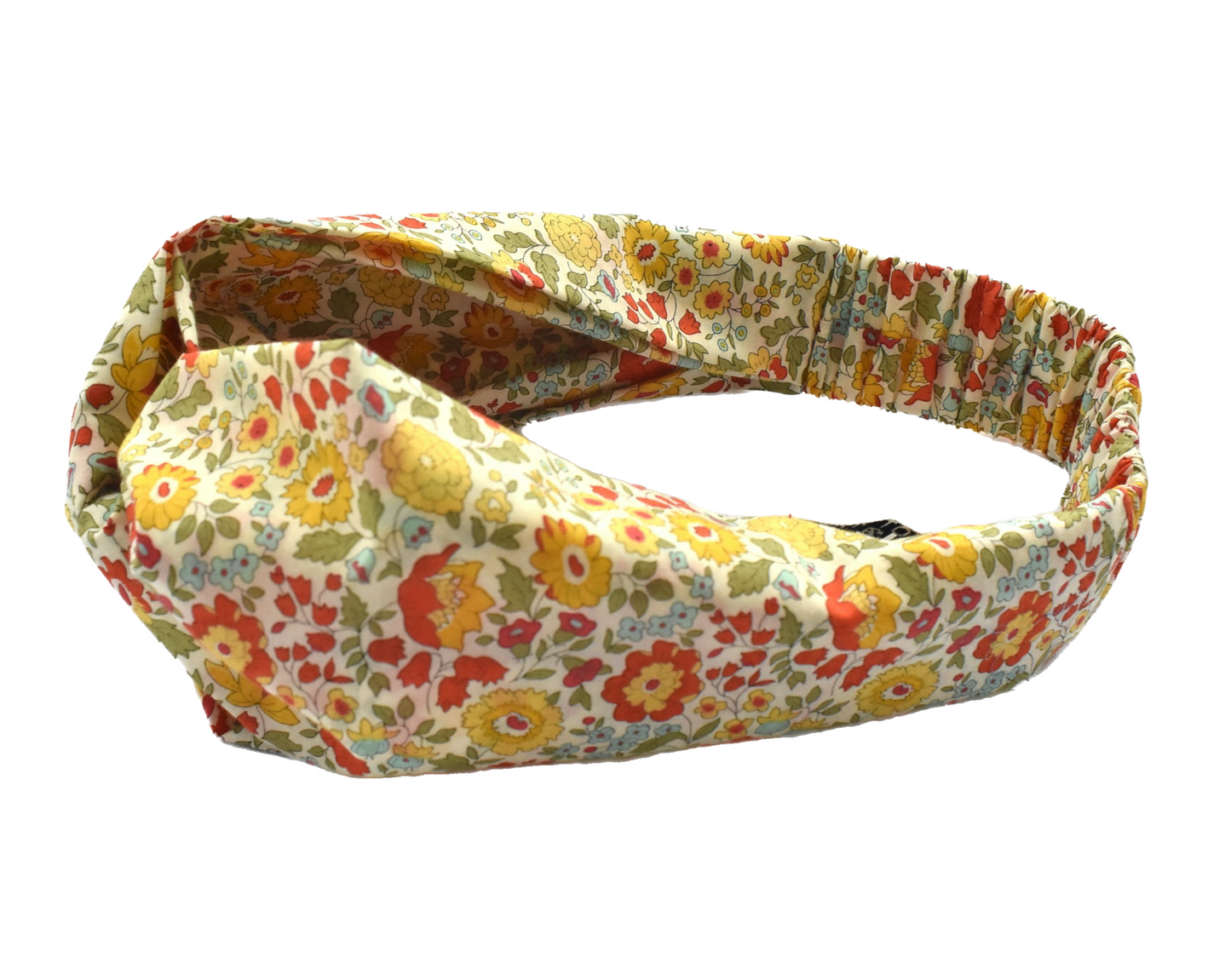 Together Co Twisted Turban Headband - Yellow D'anjo Liberty print