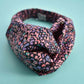 Twisted Turban hairband in Purple Adriatic Feather print in Lantana Liberty of London fabric - Silk & Lawn