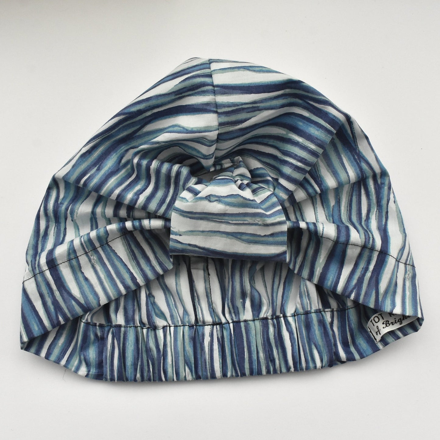 Salty Sea Knot - Swimming Cap Topper - Swim Turban - Blue Martin Stripe