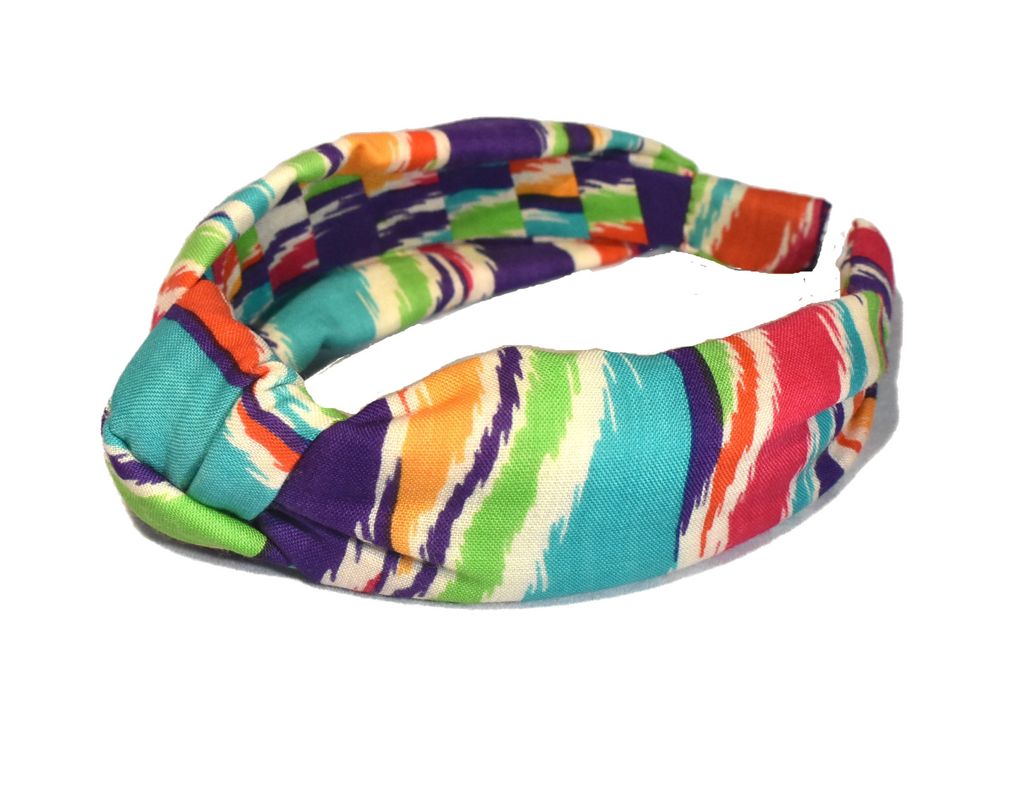 Knot Alice band - Vintage Liberty of London Bright Multicolour Ikat Graphic in Varuna wool