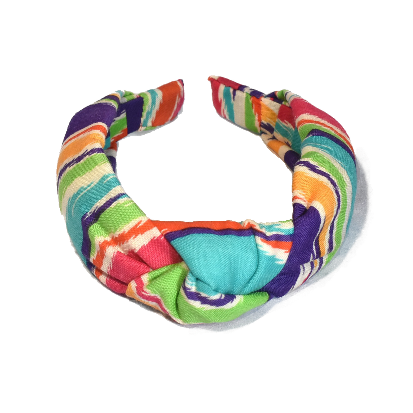 Knot Alice band - Vintage Liberty of London Bright Multicolour Ikat Graphic in Varuna wool