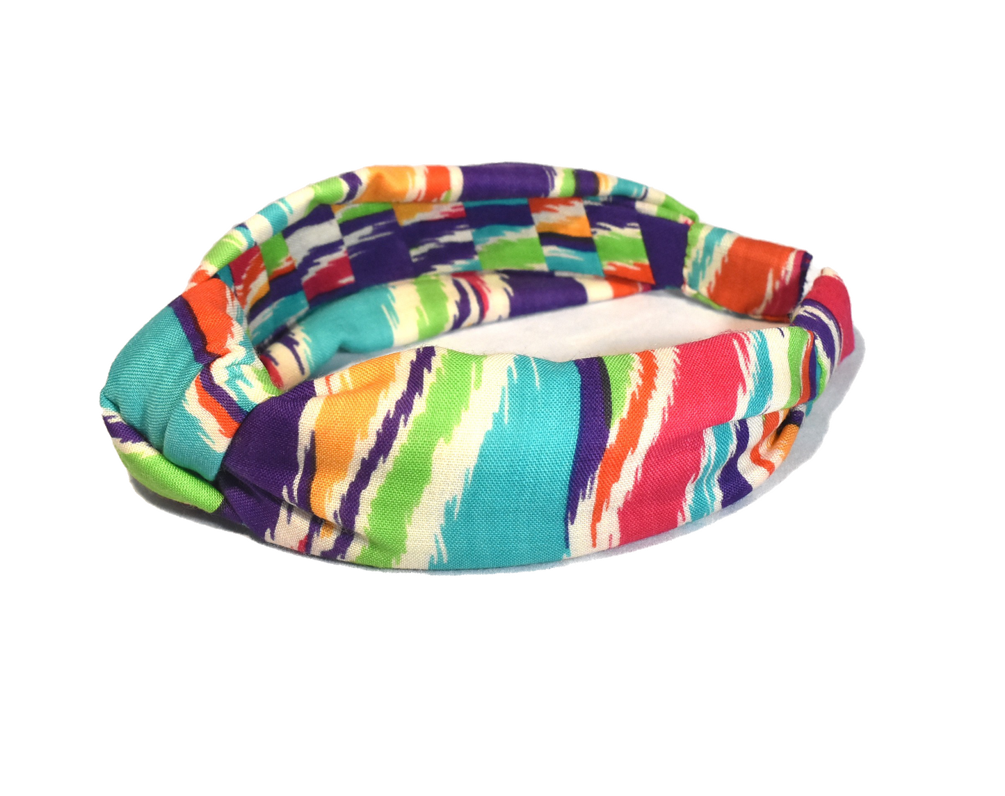 Knot Alice band - Vintage Liberty of London Bright Multicolour Ikat Graphic in Varuna wool