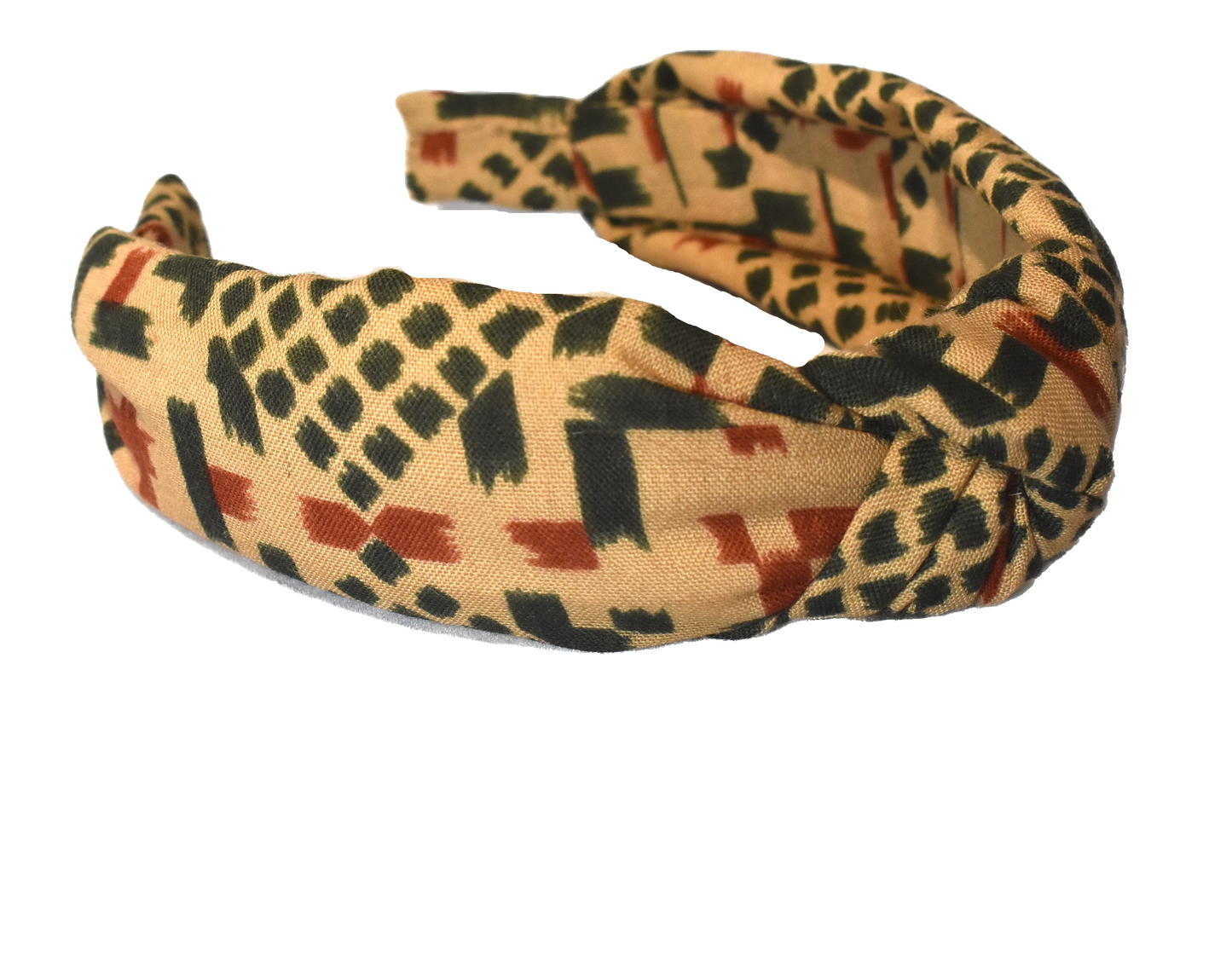 Tot Knot Alice band - Vintage Liberty of London Rust and Green Graphic in Varuna wool