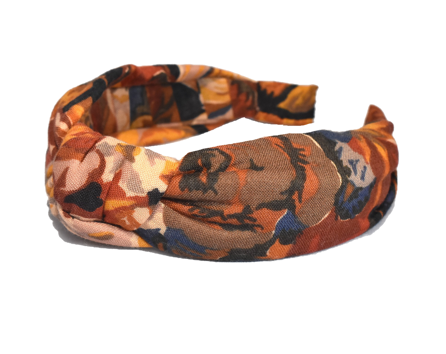 Knot Headband - Vintage Liberty of London Autumnal Rust Rose in Varuna wool