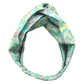 Twisted Turban Headband - Liberty of London Vintage Clara Aqua High Heels print - Silk & Lawn