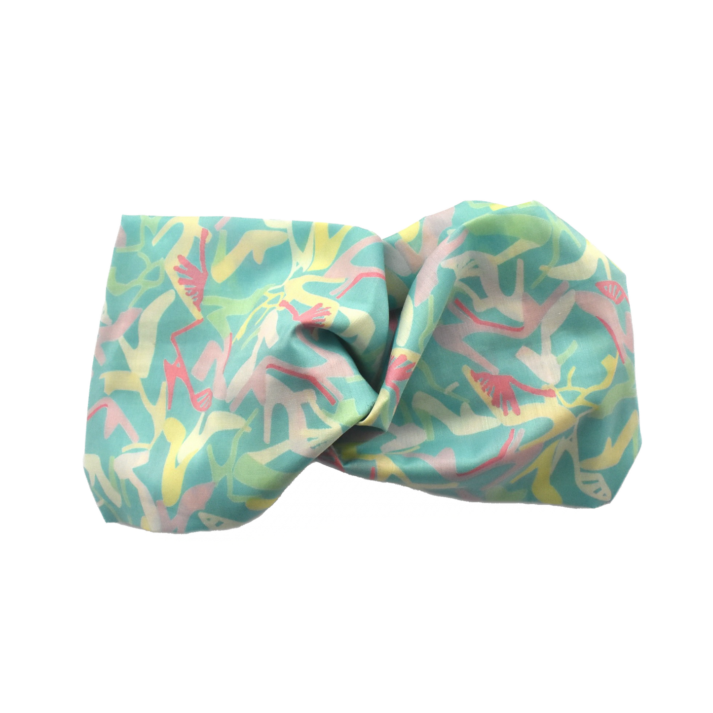 Twisted Turban Headband - Liberty of London Vintage Clara Aqua High Heels print