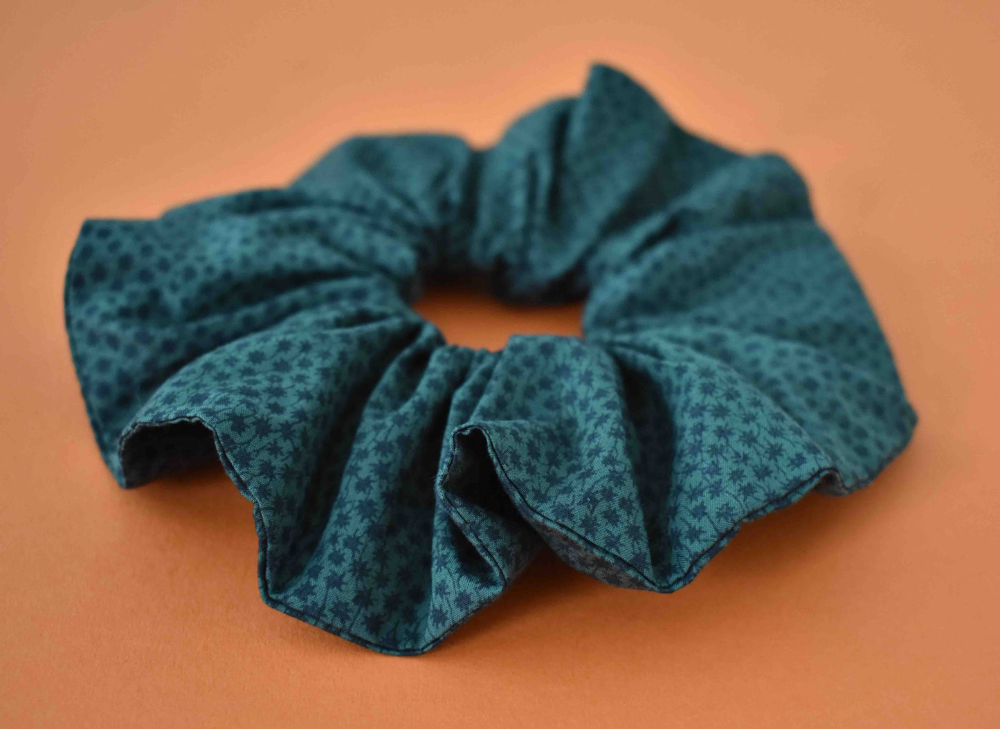 Green and Black Floral Graphic Scrunchie - Tot Knots of Brighton