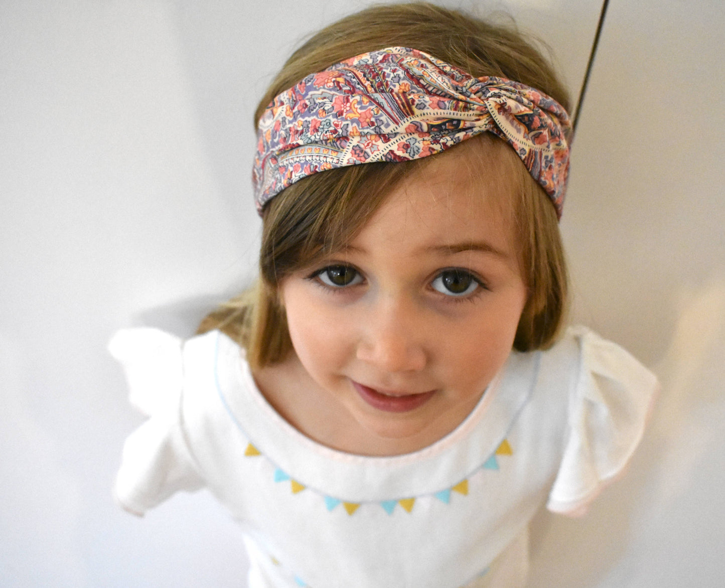 Tot Knot Twisted hairband - Limited Edition Pink Paisley original 1970s fabric - Tot Knots of Brighton