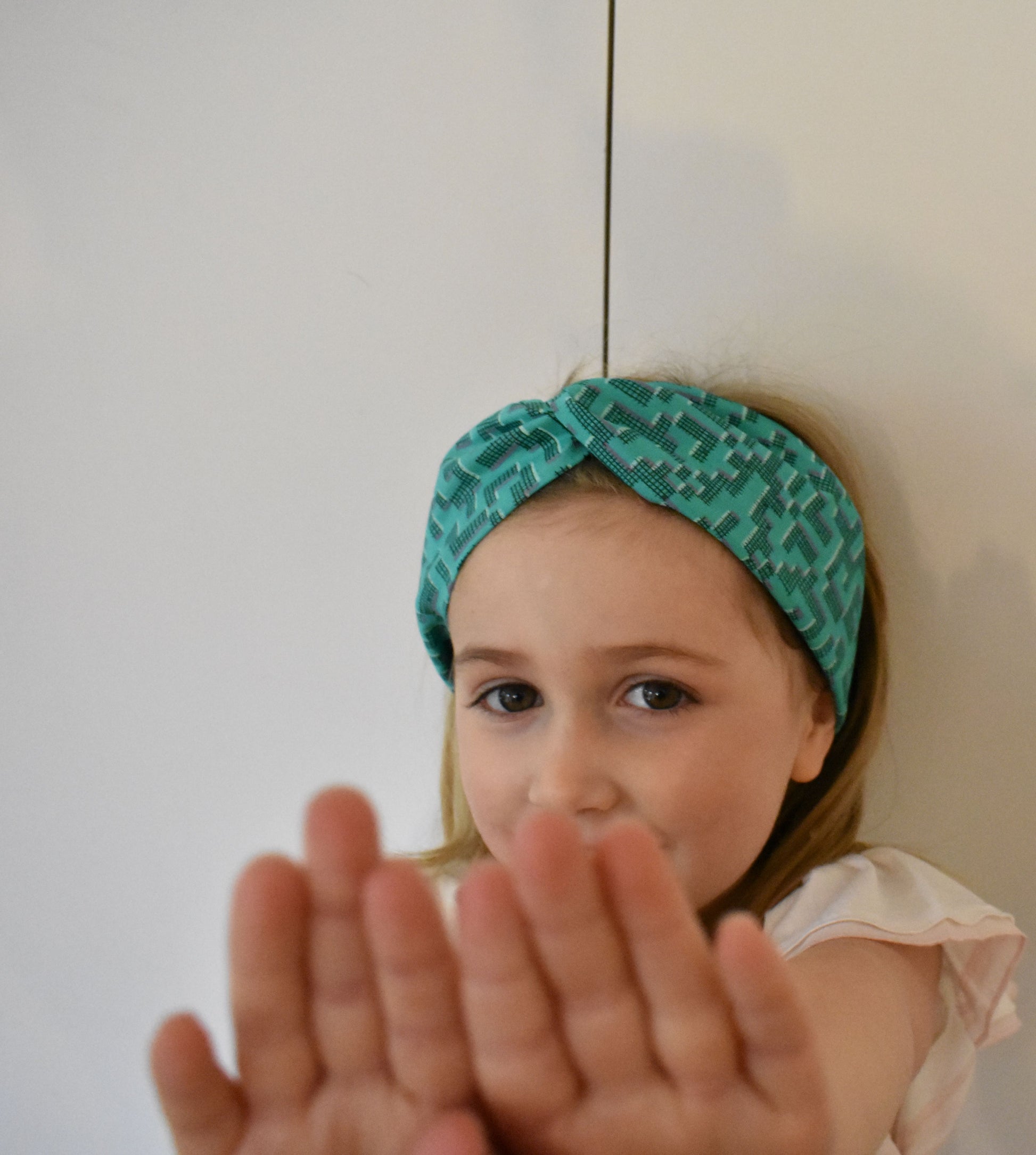 Tot Knot Twisted hairband - Graphic Turquoise Jade - Tot Knots of Brighton