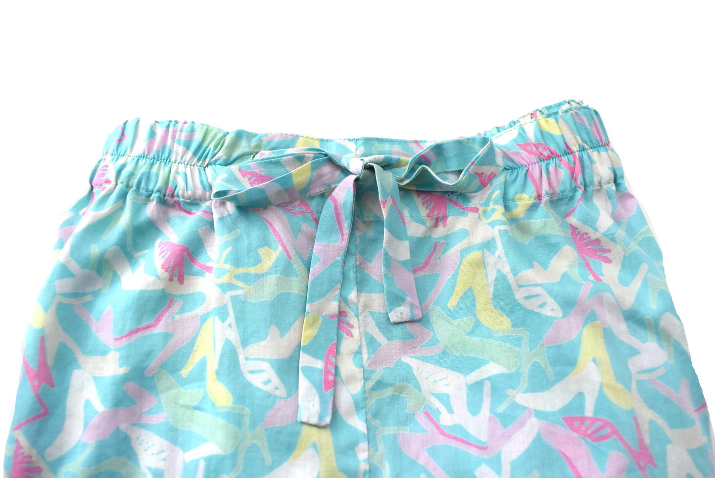 Classic Pyjama bottoms - Vintage Liberty London Clara in turquoise - shoe print