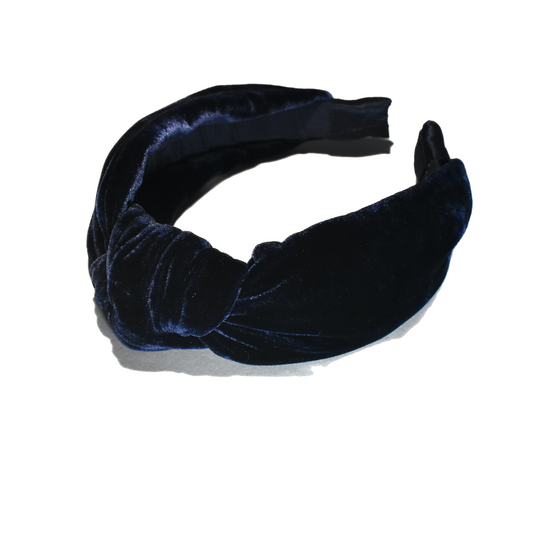Classic Knot head band - Navy Blue Velvet