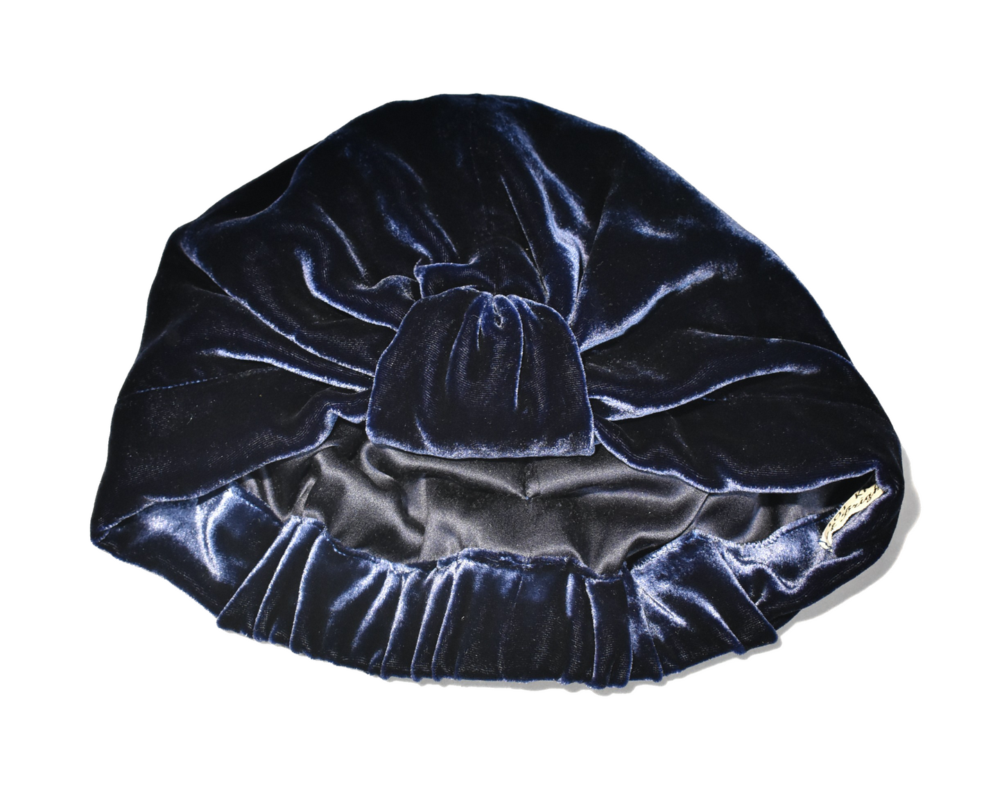 Turban & Head wrap -  Navy blue silk velvet