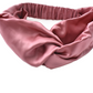 Dusty Pink Silk Twisted Turban hairband and neck scarf in Mulberry Silk - 100% pure silk satin - Silk & Lawn