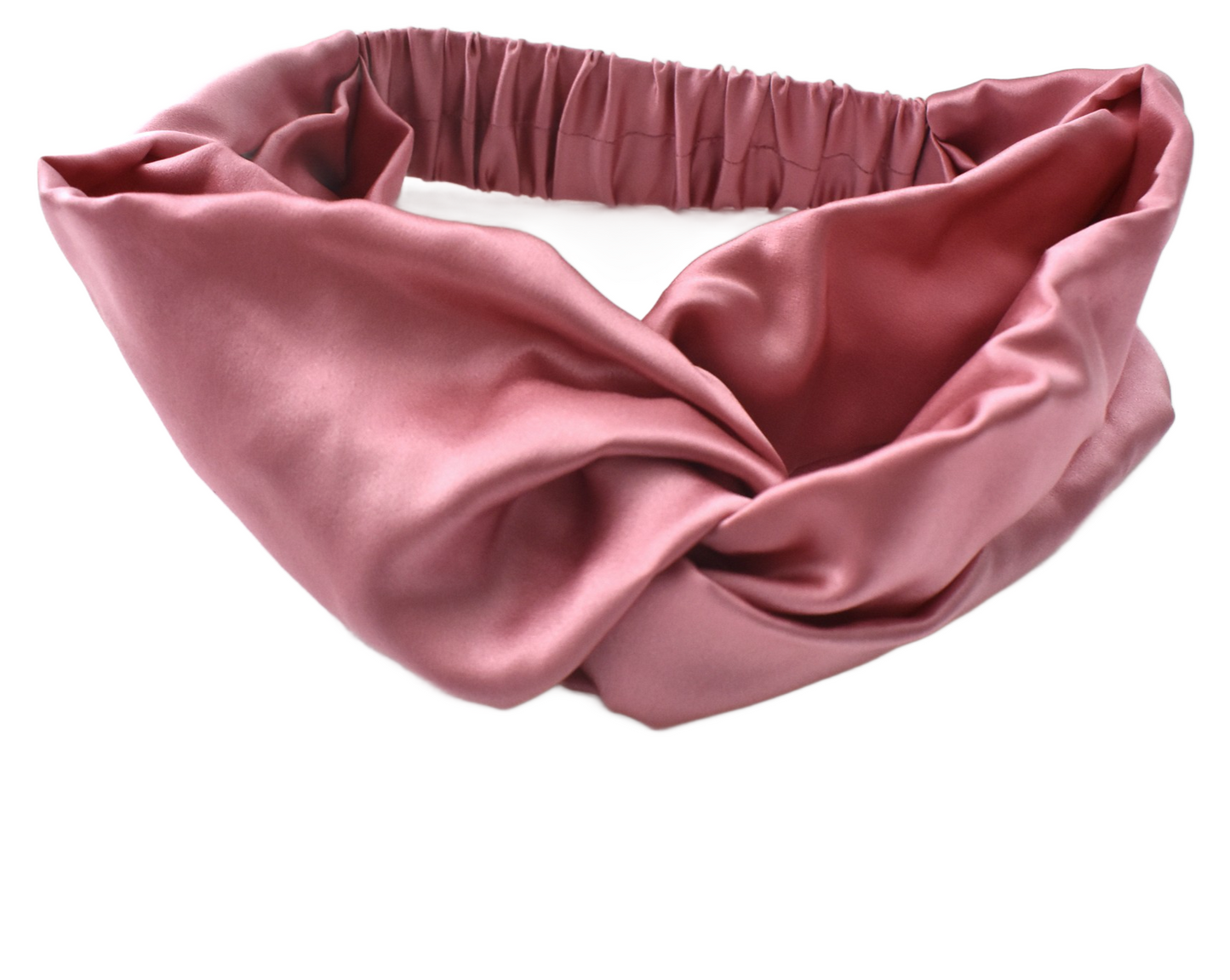 Dusty Pink Silk Twisted Turban hairband and neck scarf in Mulberry Silk - 100% pure silk satin