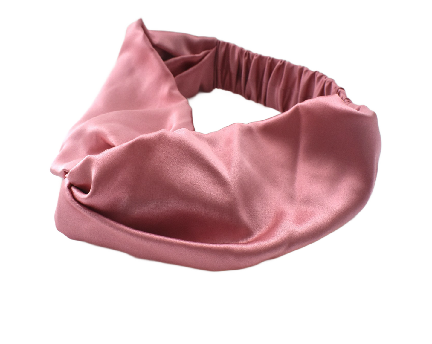 Dusty Pink Silk Twisted Turban hairband and neck scarf in Mulberry Silk - 100% pure silk satin