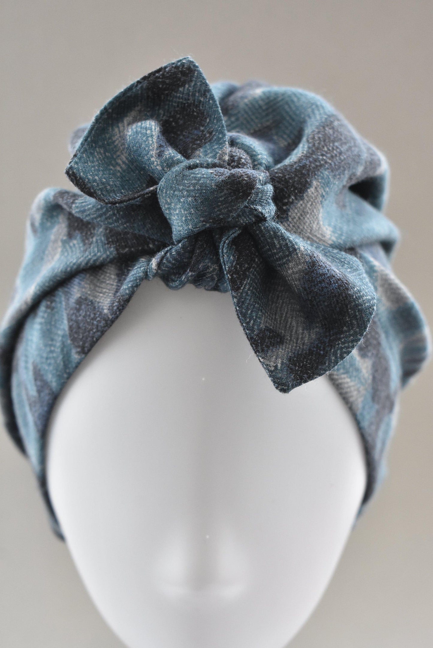 Little Land Girl & Baby Turban Hat - Liberty of London Navy and Denim Blue Sybil Campbell print