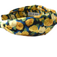 Silk Twisted Alice band - Liberty of London Stone Garden Yellow Rose 100% Silk Satin - Silk & Lawn