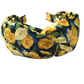 Silk Twisted Alice band - Liberty of London Stone Garden Yellow Rose 100% Silk Satin - Silk & Lawn