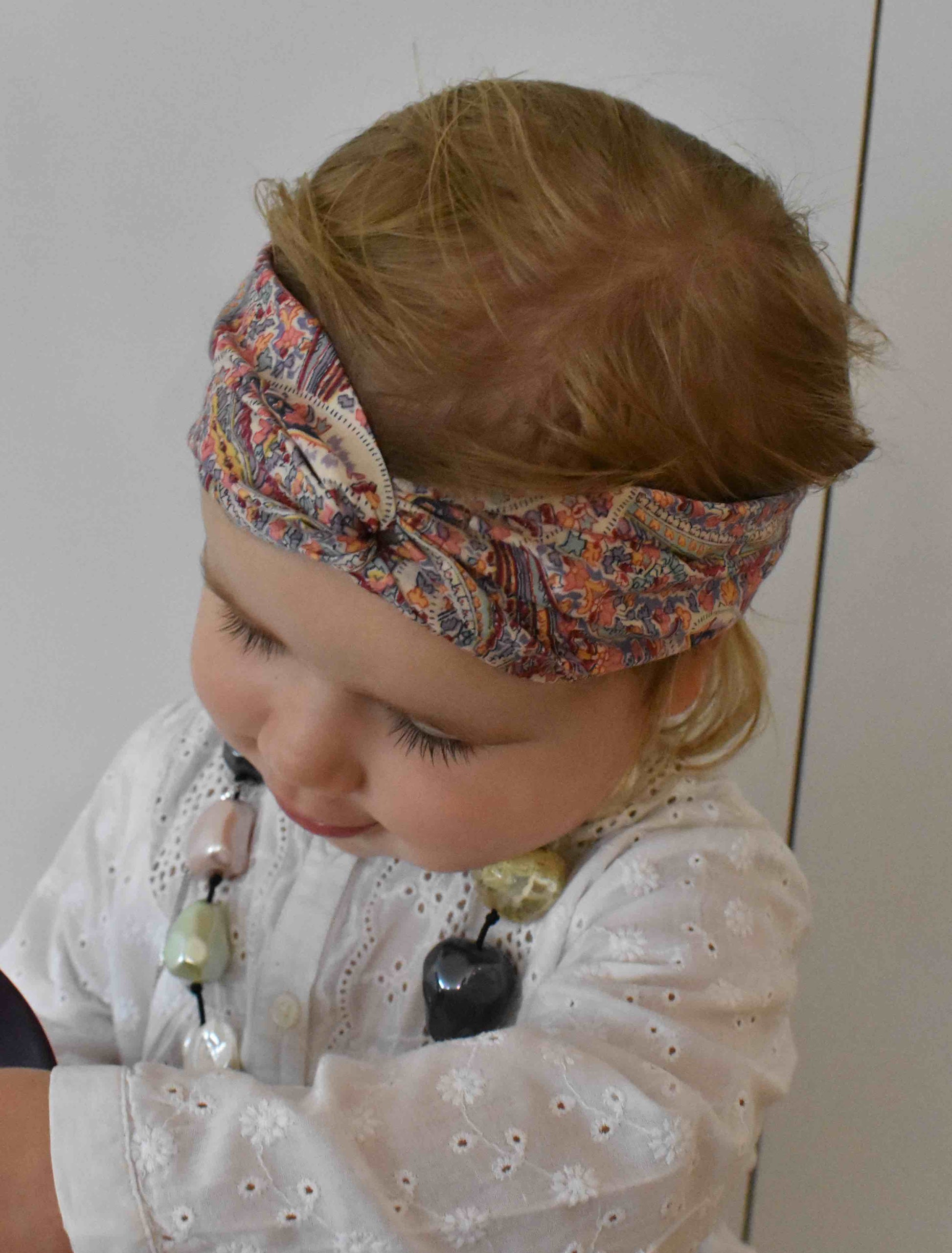 Tot Knot Twisted hairband - Limited Edition Pink Paisley original 1970s fabric - Tot Knots of Brighton