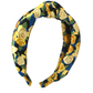 Luxury Silk Knot Alice band - Liberty of London Stone Garden - Yellow Rose 100% Silk Satin - Silk & Lawn