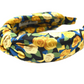 Luxury Silk Knot Alice band - Liberty of London Stone Garden - Yellow Rose 100% Silk Satin - Silk & Lawn