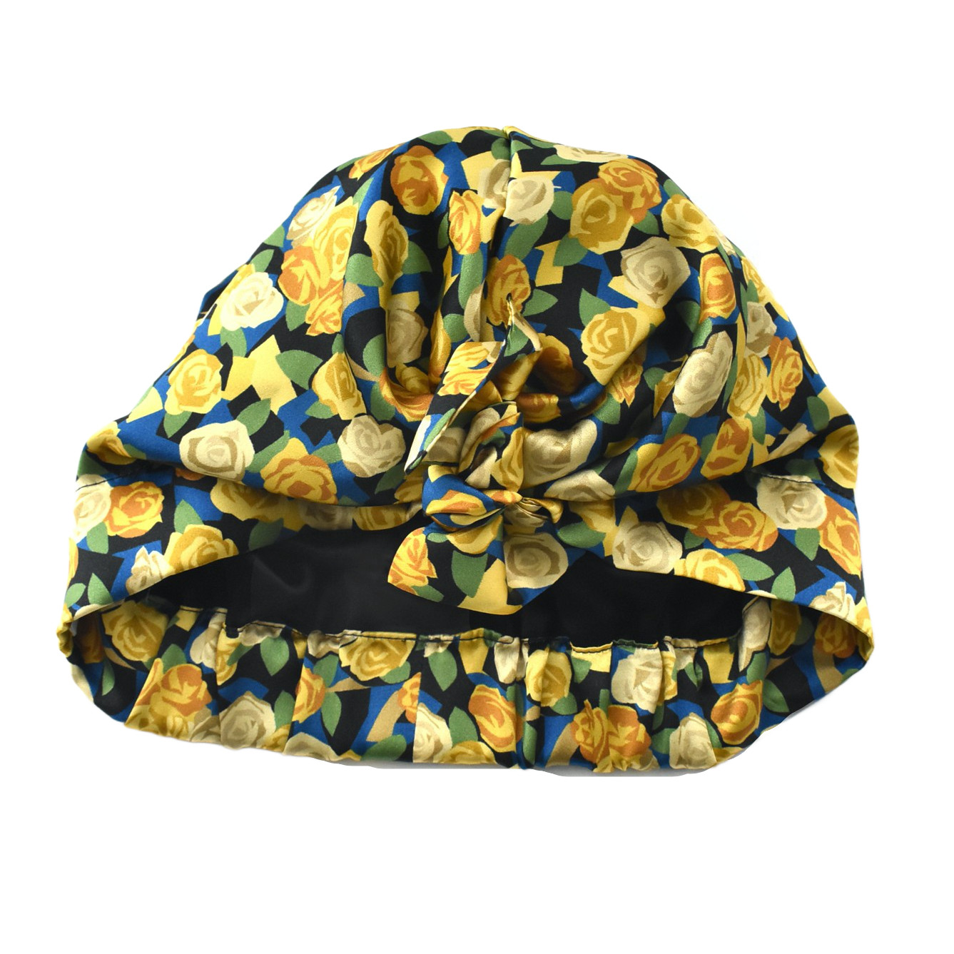 Luxury Silk Turban & Head wrap - Liberty of London Artist Stone Garden - Yellow Rose silk satin