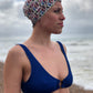 Salty Sea Knot - Swimming Cap Topper /Turban - Birds of Paradise - Silk & Lawn
