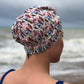 Salty Sea Knot - Swimming Cap Topper /Turban - Birds of Paradise - Silk & Lawn