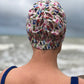Salty Sea Knot - Swimming Cap Topper /Turban - Birds of Paradise - Silk & Lawn