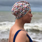 Salty Sea Knot - Swimming Cap Topper /Turban - Birds of Paradise - Silk & Lawn