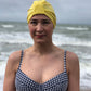 Salty Sea Knot - Swimming Cap Topper - Swim Turban - Yellow - Silk & Lawn