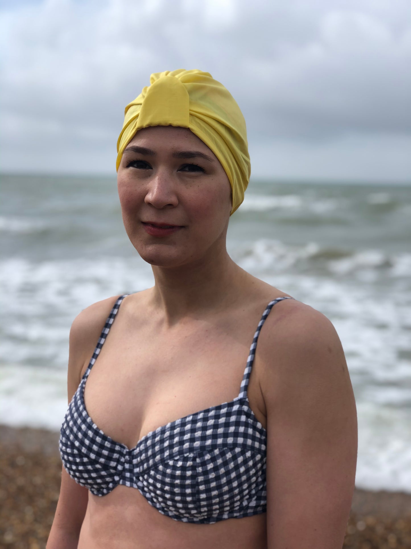 Salty Sea Knot - Swimming Cap Topper - Swim Turban - Yellow